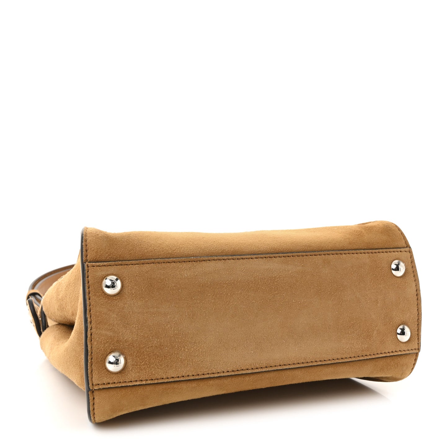 Suede FF Mini Peekaboo Iconic Satchel Marrone