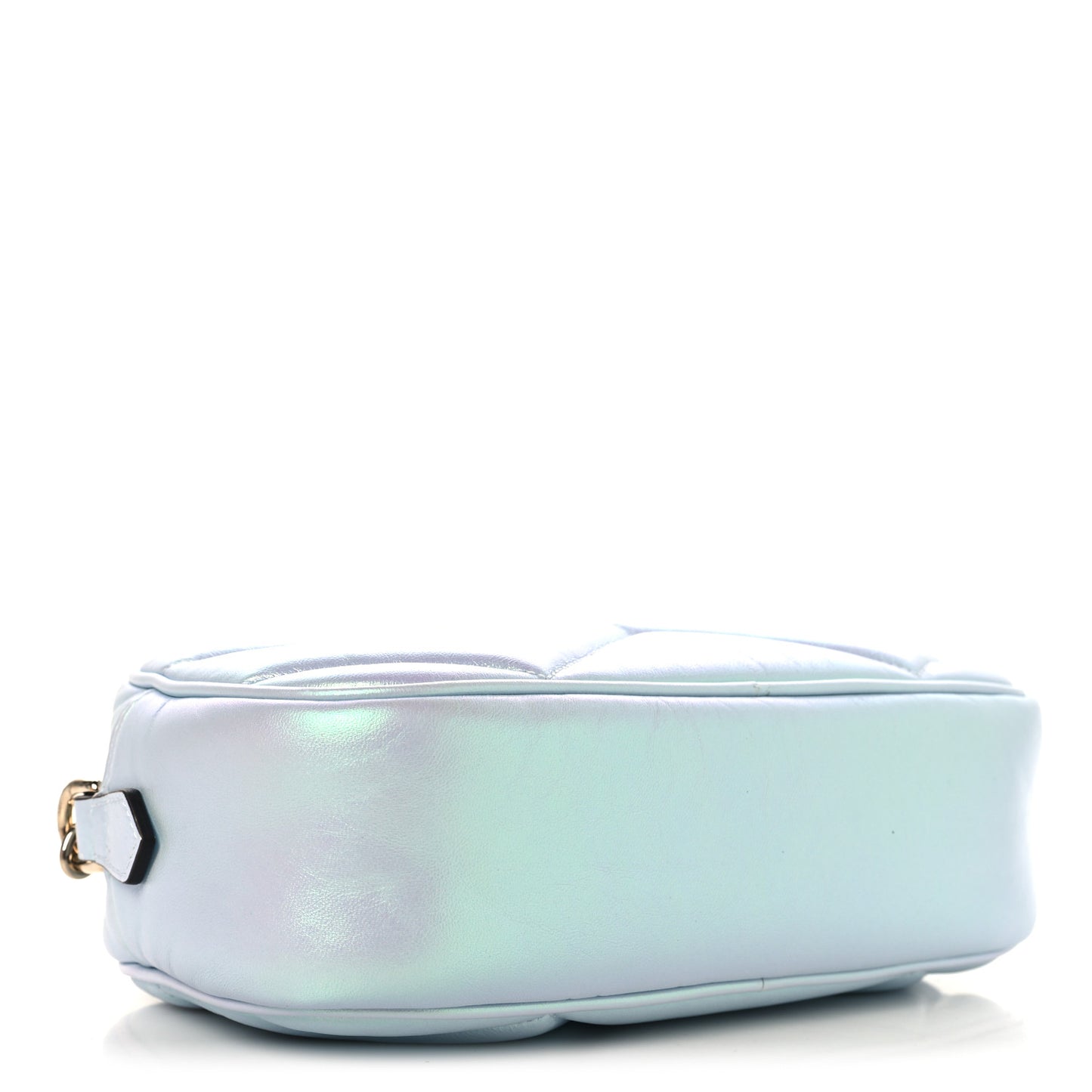 Iridescent Nappa Chevron Matelasse Small GG Marmont Chain Shoulder Bag Iridescent Snow Light Blue