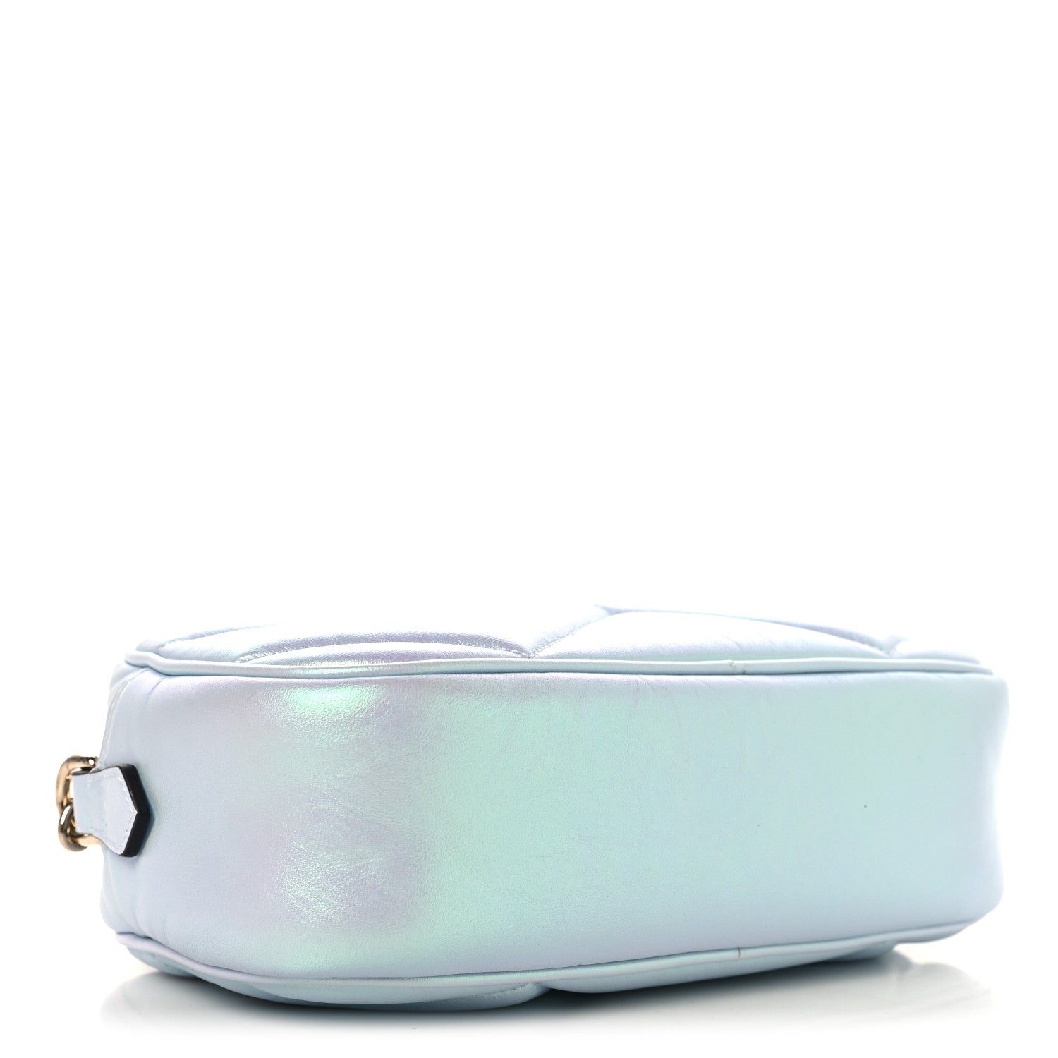 Gucci Iridescent Nappa Chevron Matelasse Small GG Marmont Chain Shoulder Bag Iridescent Snow Light Blue 4 of 10