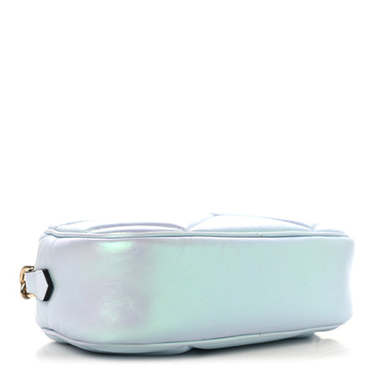 Gucci Iridescent Nappa Chevron Matelasse Small GG Marmont Chain Shoulder Bag Iridescent Snow Light Blue 4 of 10