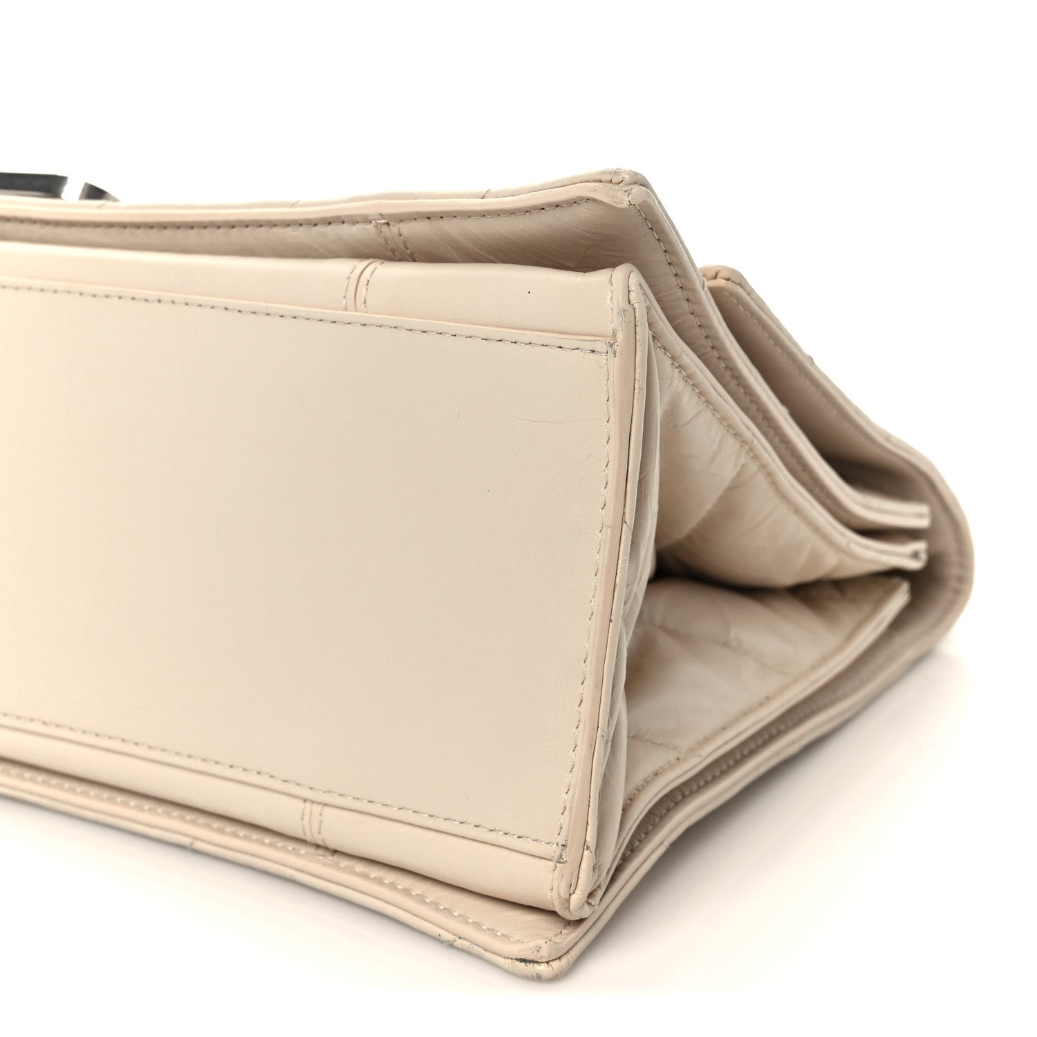 Balenciaga Crushed Calfskin Quilted Medium Crush Chain Bag Nude