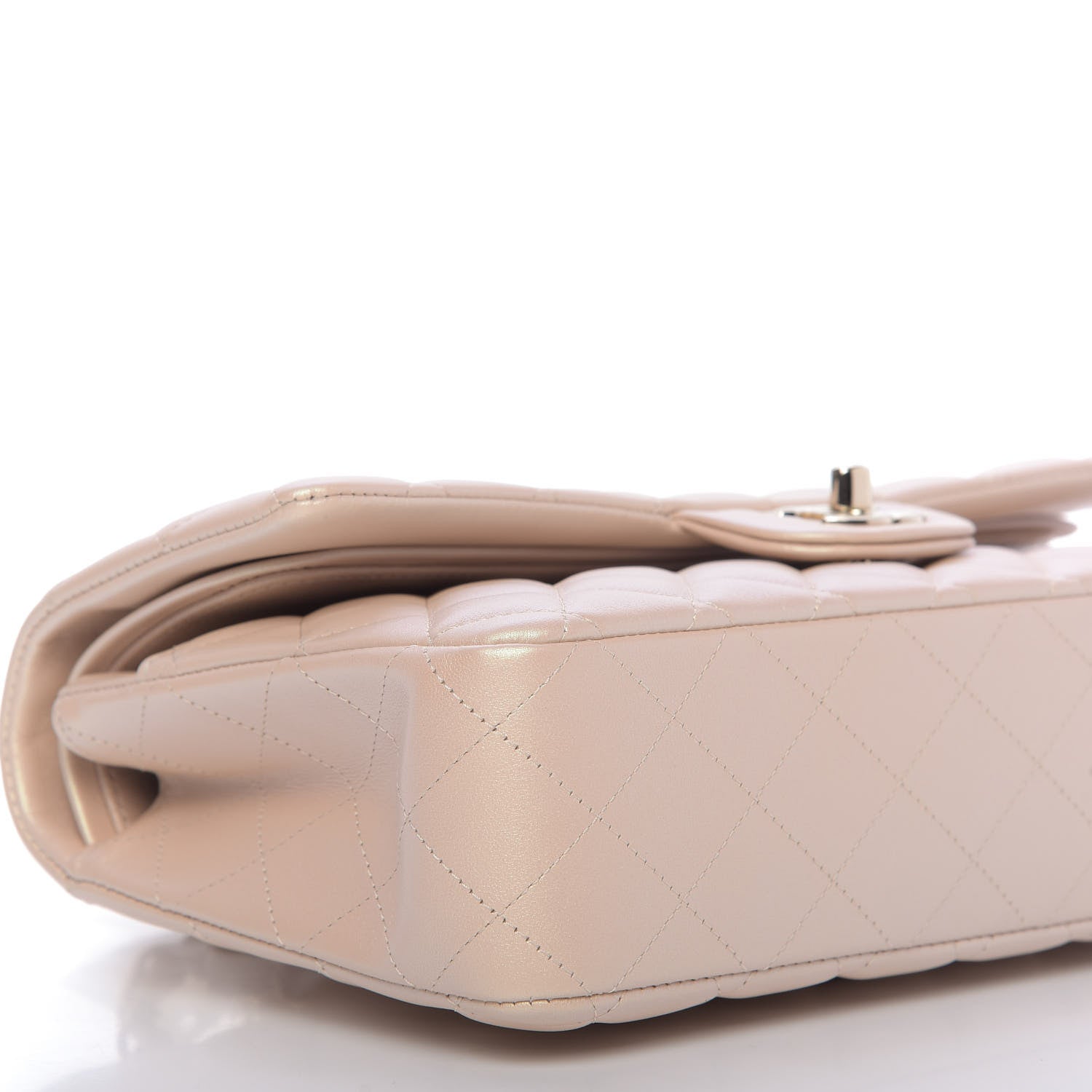Chanel Iridescent Calfskin Quilted Medium Double Flap Beige 7 of 12