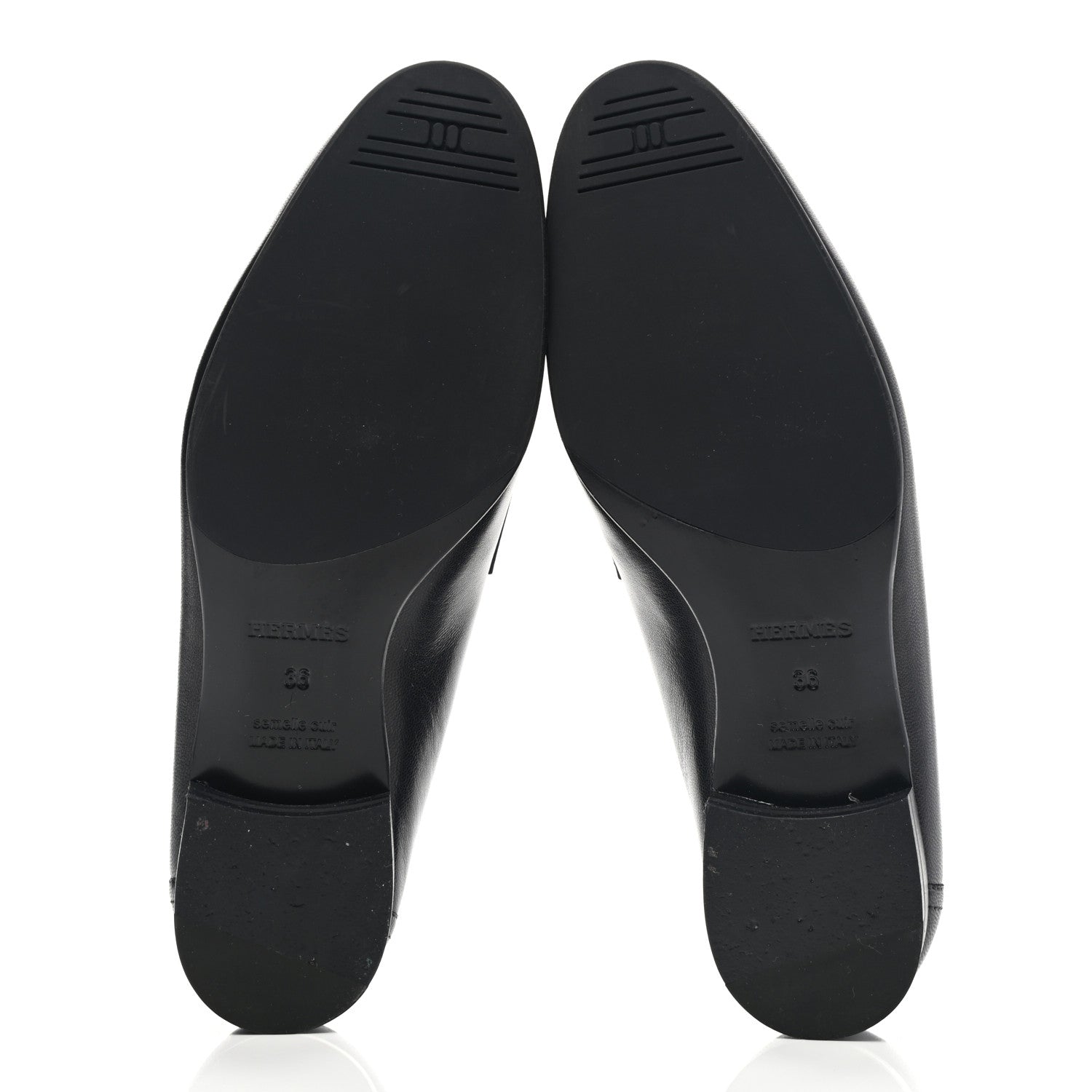 Hermes Goatskin Womens Paris Loafers 36 Black 5 of 11