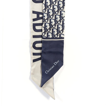 Christian Dior Silk Oblique Mitzah Scarf Blue 3 of 6