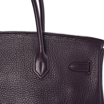 Hermes Taurillon Clemence Birkin 35 Raisin 27 of 36