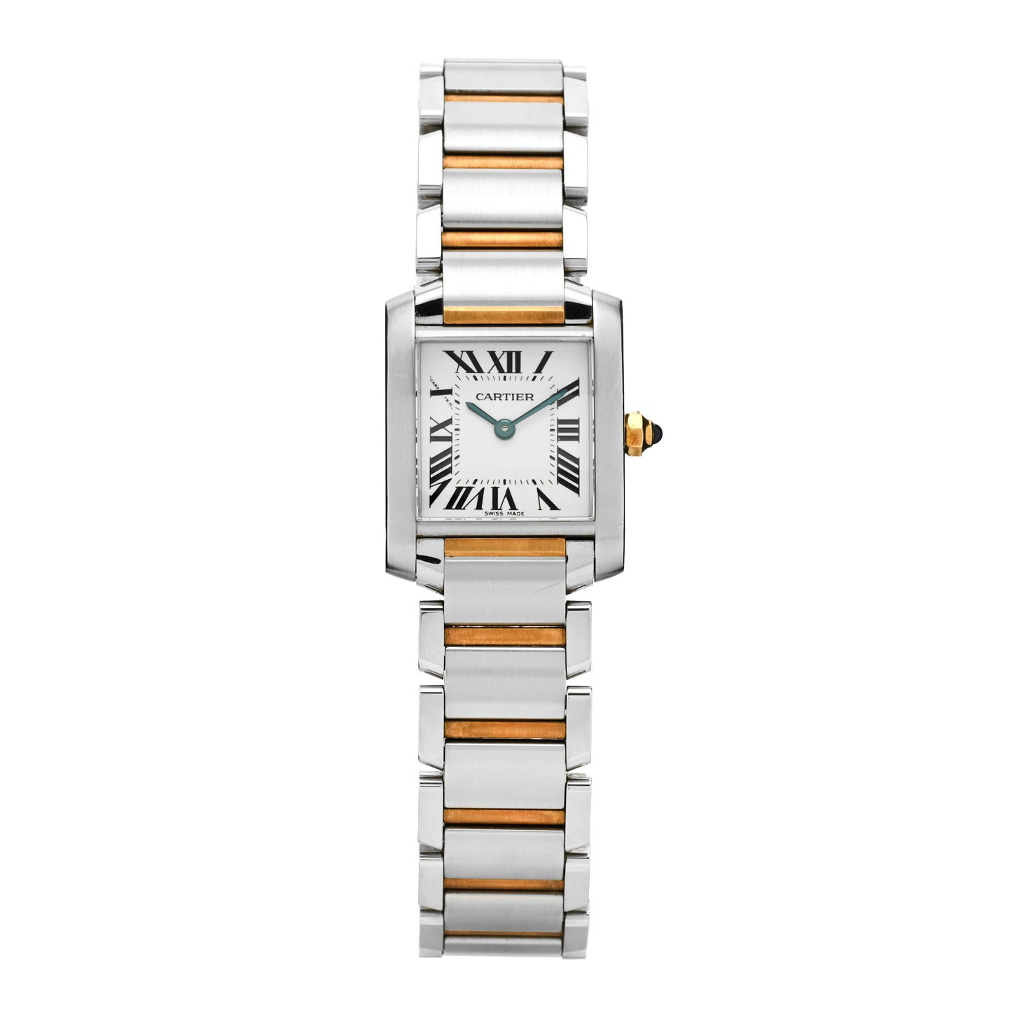 Stainless Steel 18K Yellow Gold 20mm Tank Francaise Quartz Watch