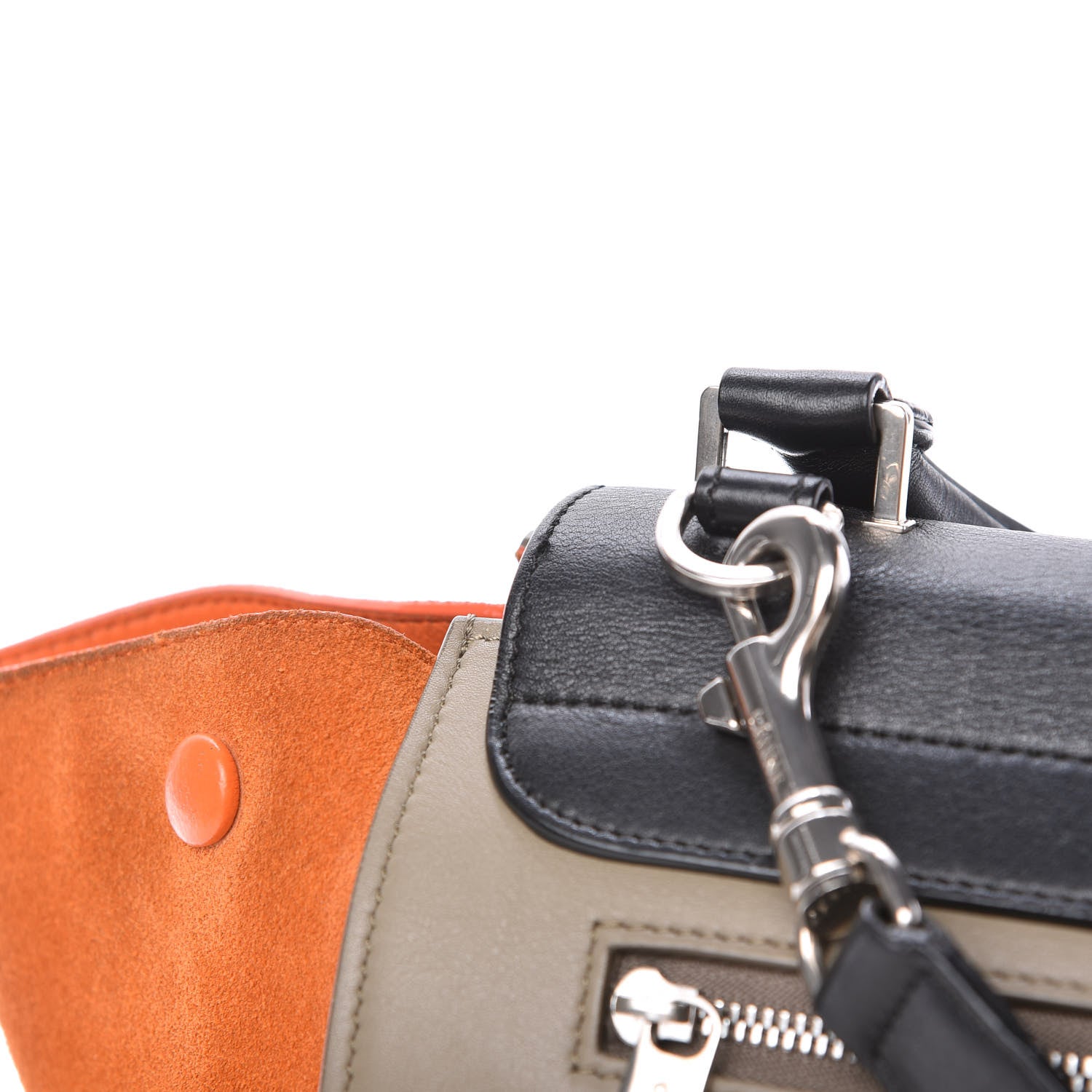 Celine Smooth Calfskin Suede Small Tri-Color Trapeze Orange 12 of 12