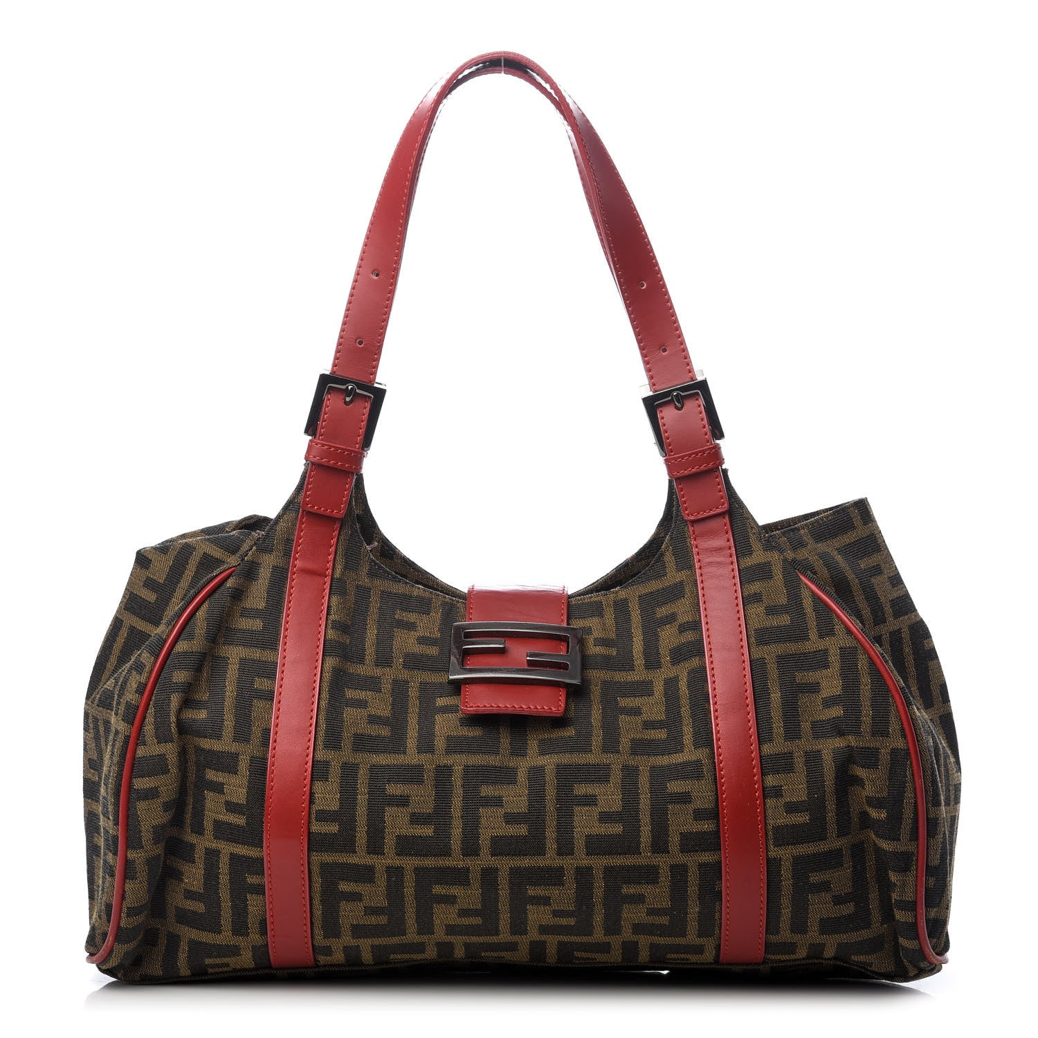 Fendi Zucca Shoulder Bag Tobacco Red 1 of 9