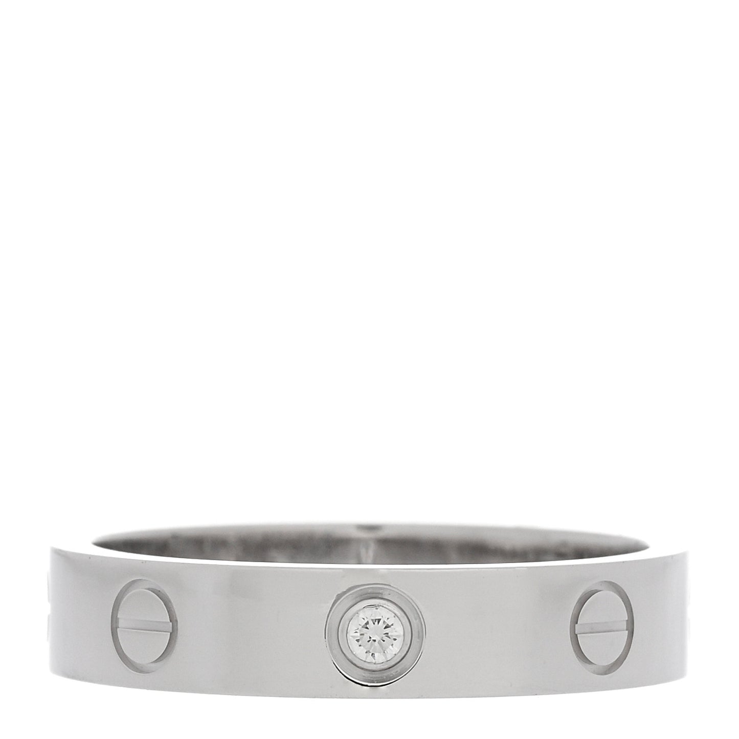 18K White Gold Diamond 4mm LOVE Wedding Band Ring 54 6.75