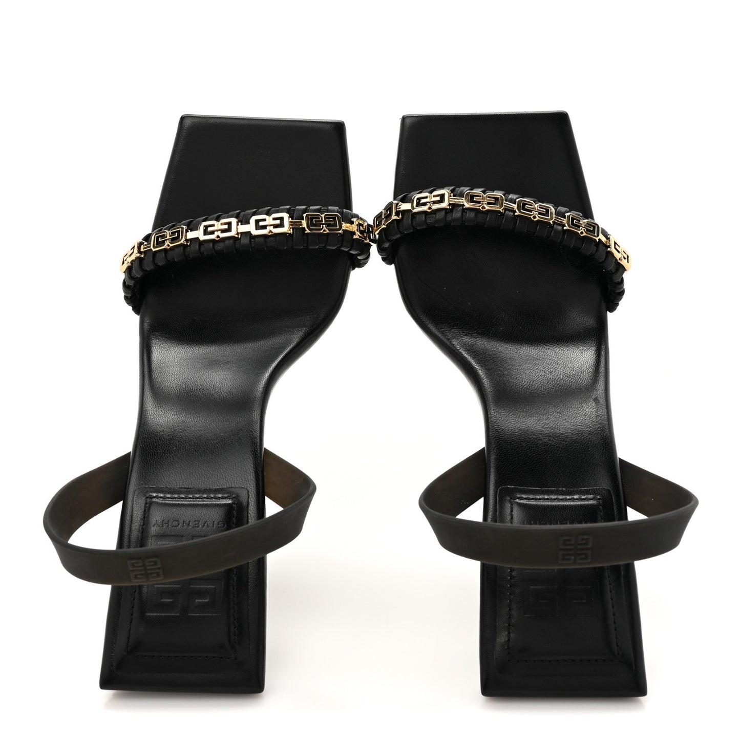 Smooth Nappa G Woven Slingback 90mm Sandals 38.5 Black