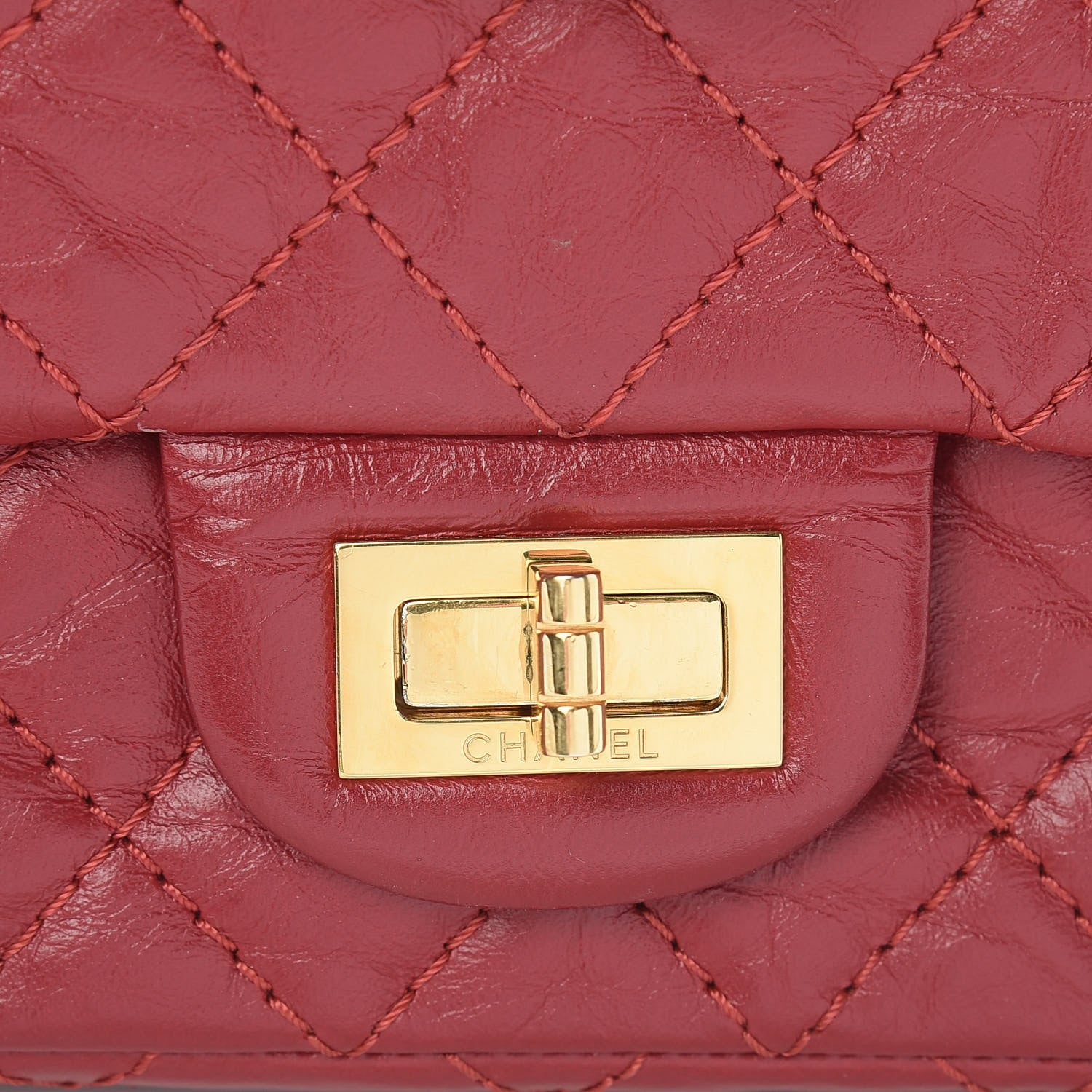 Chanel Aged Calfskin Quilted 2.55 Reissue Mini Flap Red 8 of 11