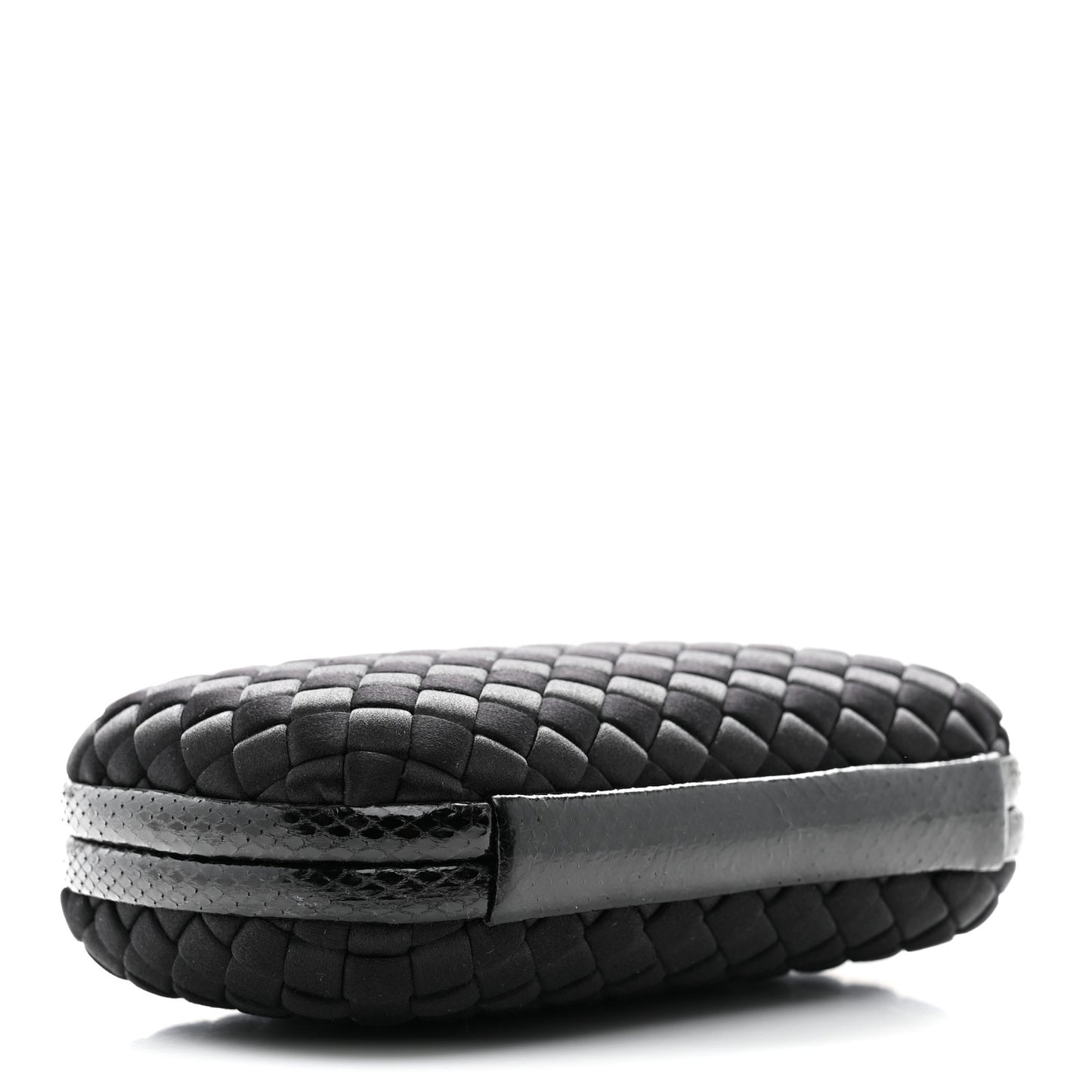 Satin Intreccio Impero Ayers Knot Clutch Black