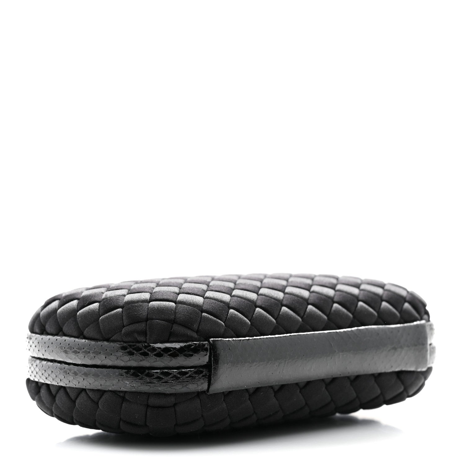 Bottega Veneta Satin Intreccio Impero Ayers Knot Clutch Black 4 of 6