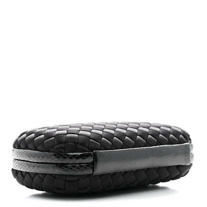 Bottega Veneta Satin Intreccio Impero Ayers Knot Clutch Black 4 of 6