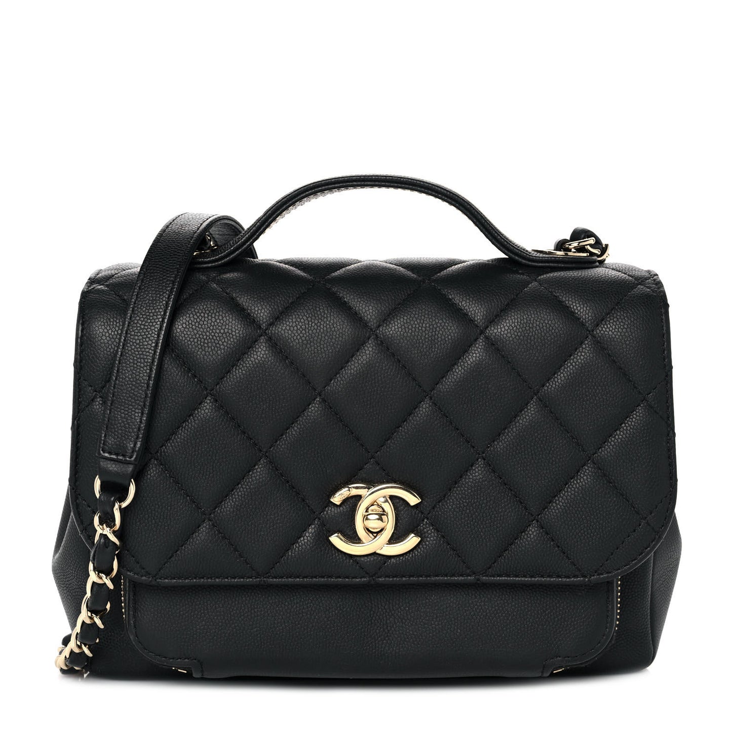 Caviar Quilted Medium Business Affinity Flap Black