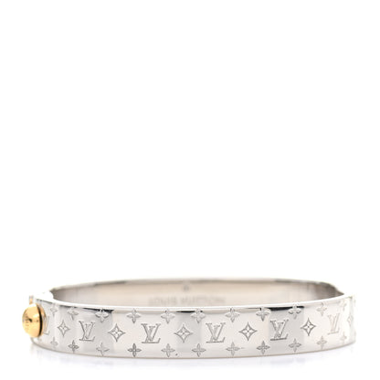 Louis Vuitton Palladium Monogram Nanogram Cuff S Silver 1 of 5