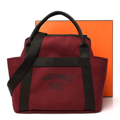 Hermes Canvas The Grooming Bag Rouge H Chocolat 12 of 12