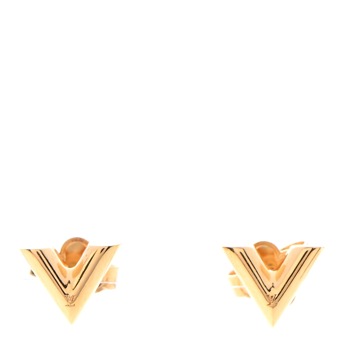 Brass Essential V Stud Earrings Gold