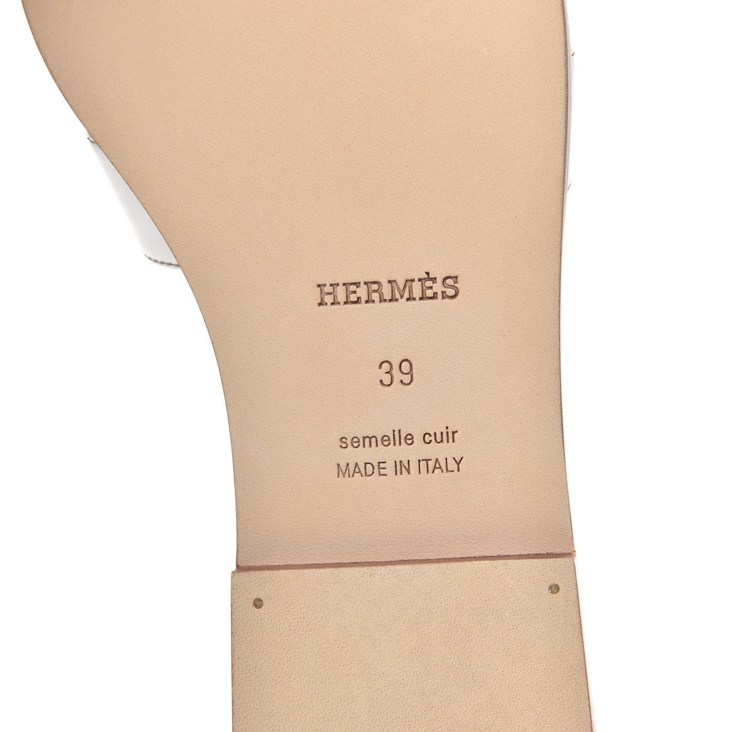 Box Calfskin Oran Sandals 39 White