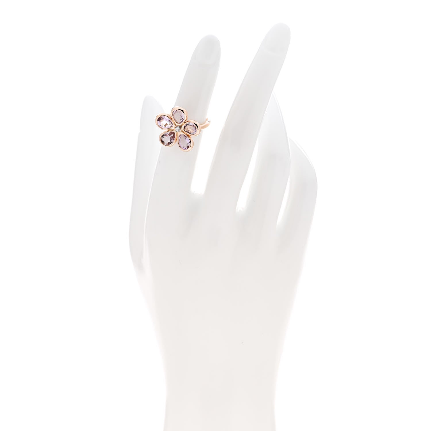 Tiffany 18K Rose Gold Diamond Amethyst Sparklers Flower Ring 46 3.75 2 of 6