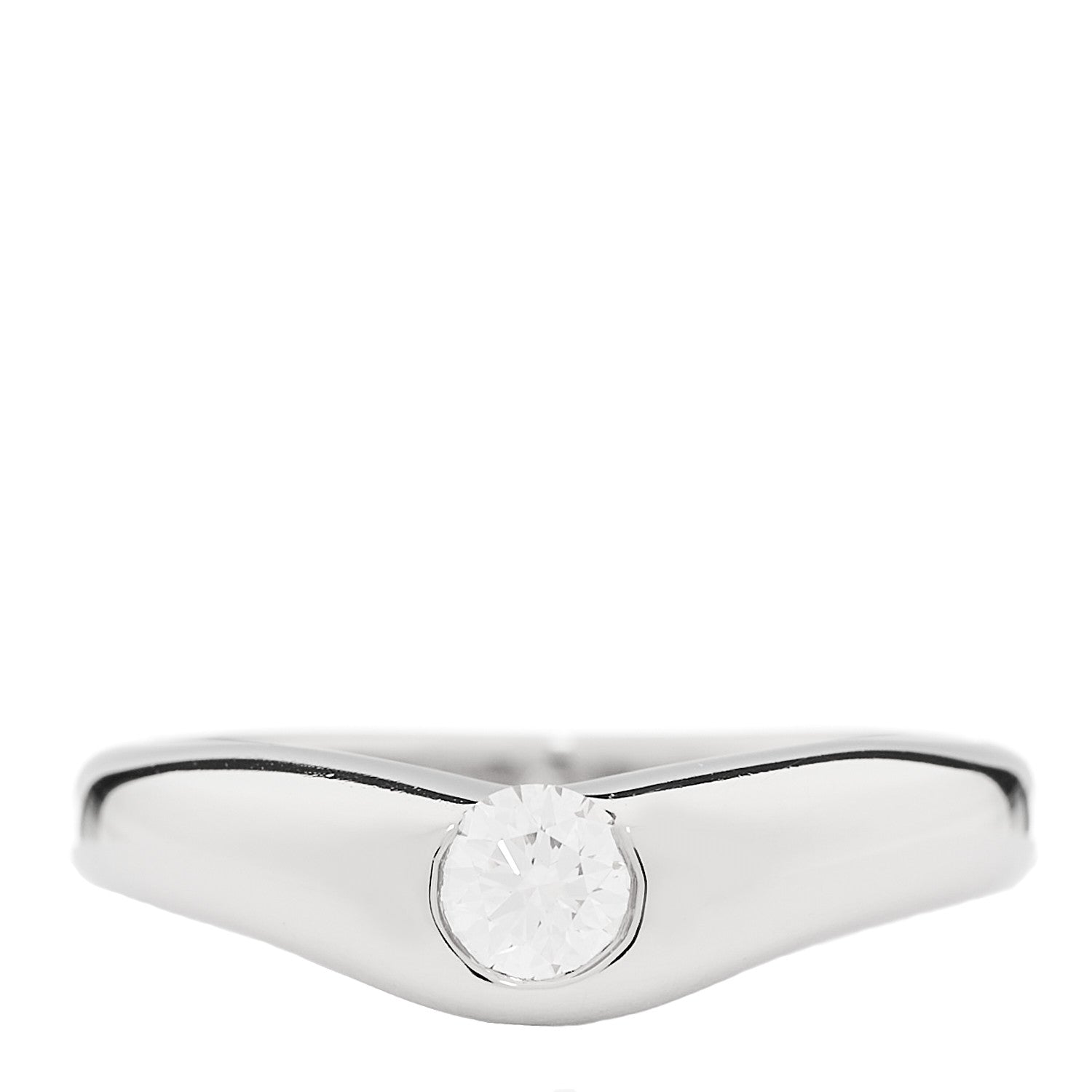 Tiffany Platinum Diamond Elsa Peretti Curved Band Ring 47 4.25 1 of 7