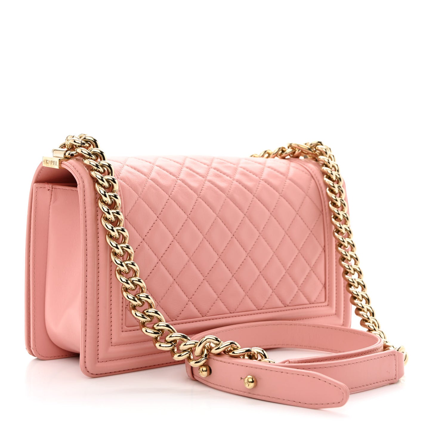 Calfskin Quilted Medium Boy Flap Pink