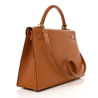 Hermes Epsom Kelly Sellier 32 Gold 3 of 12