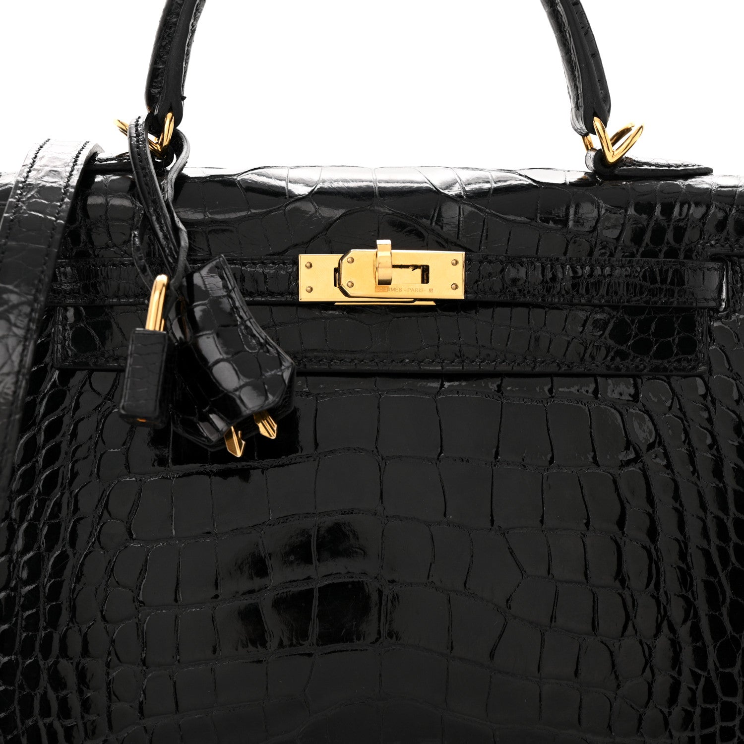Hermes Shiny Alligator Kelly Sellier 25 Black 8 of 14
