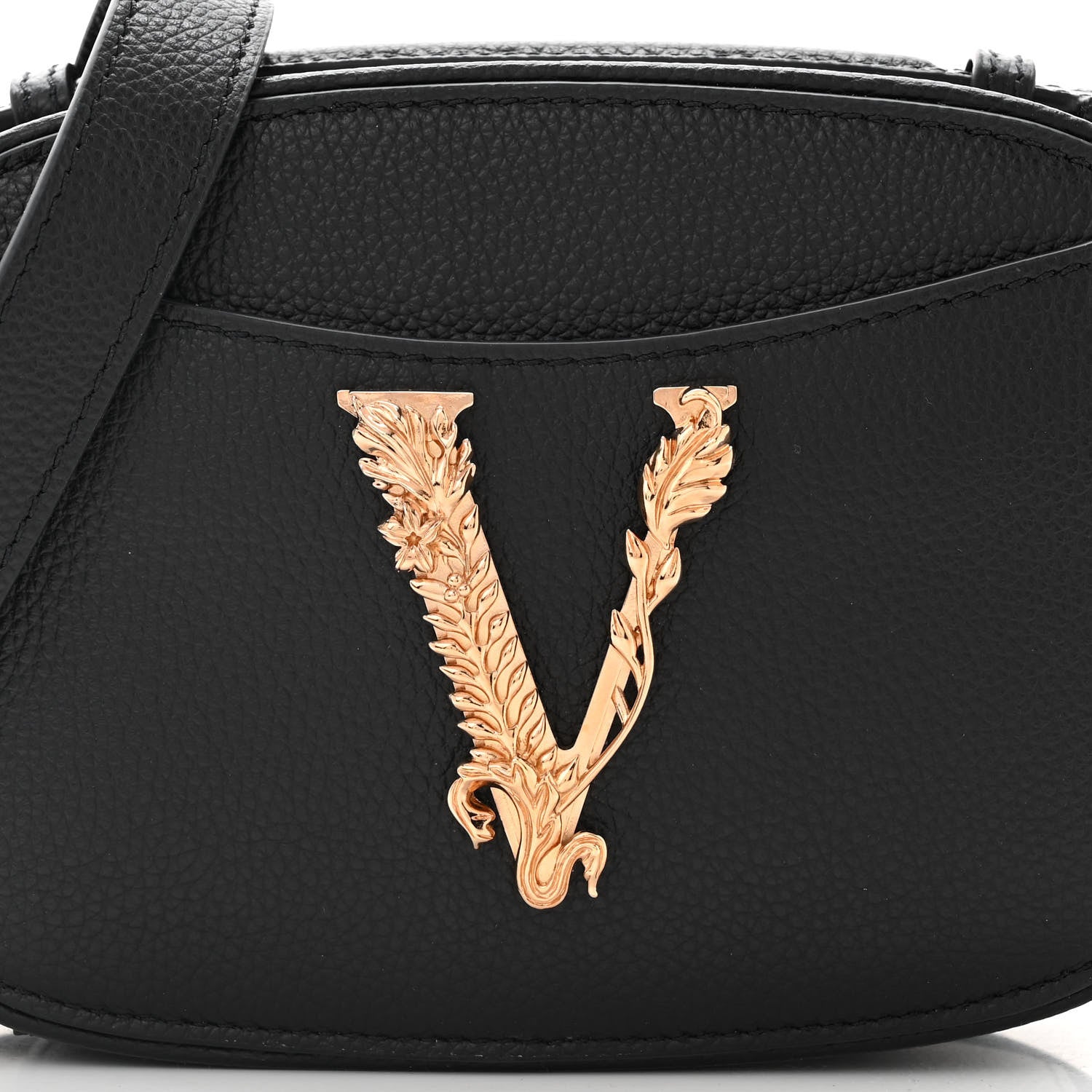 Versace Grainy Calfskin Virtus Top Handle Camera Bag Black 7 of 9