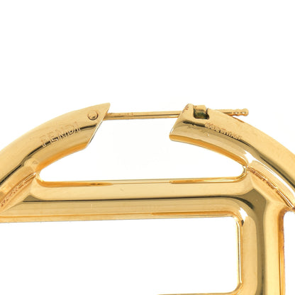 Fendi Metal FF Hoop Earrings Gold Silver 4 of 5