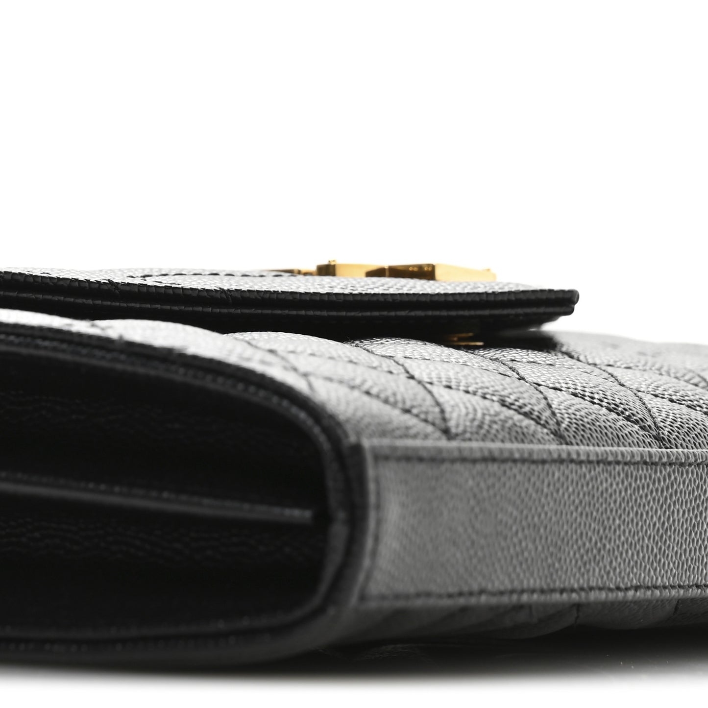 Grain De Poudre Mixed Matelasse Triquilt Monogram Chain Wallet Black