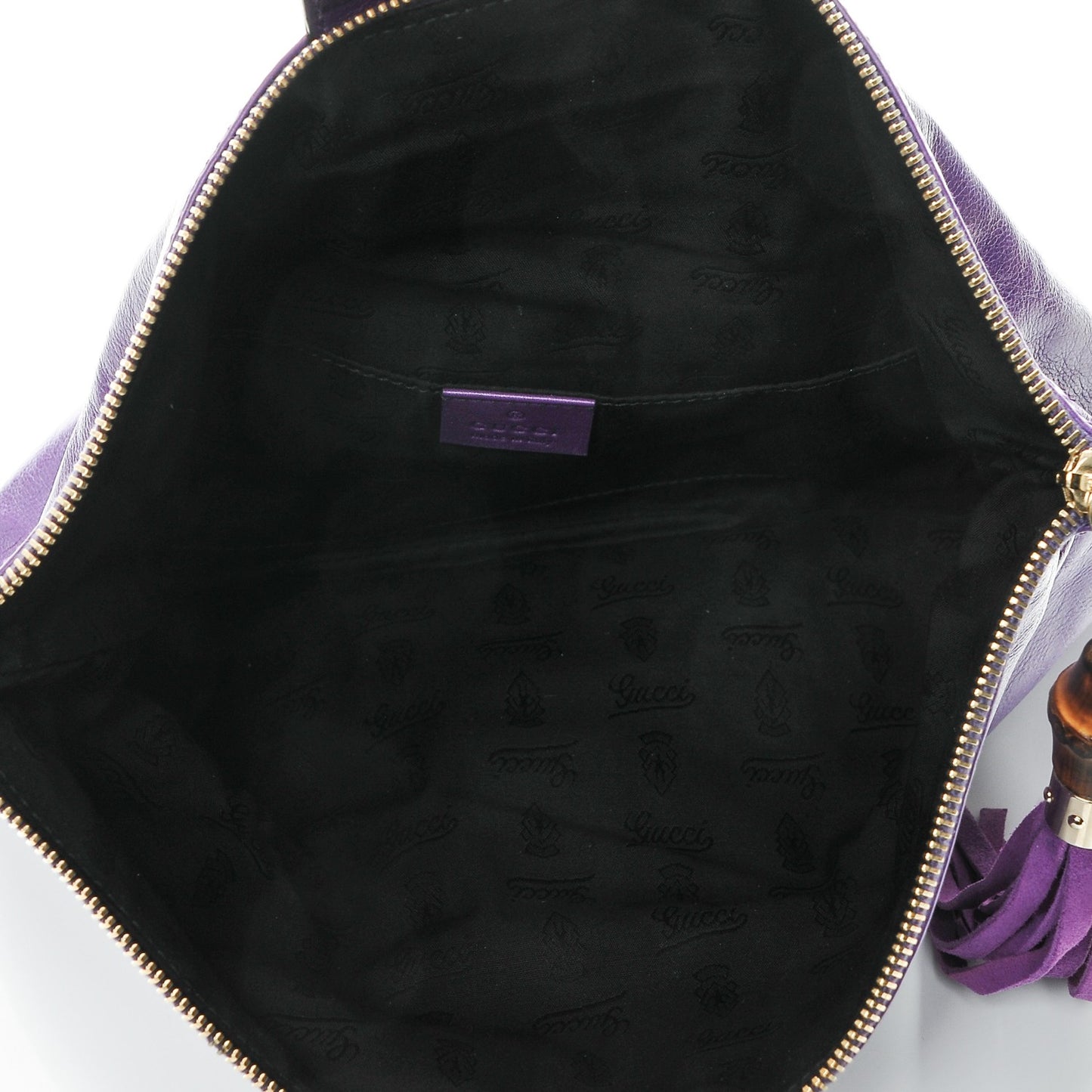 Calfskin Lucy Folded Clutch Purple