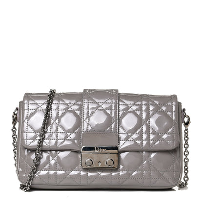 Christian Dior Patent Cannage New Lock Pouch Grey 1 of 13