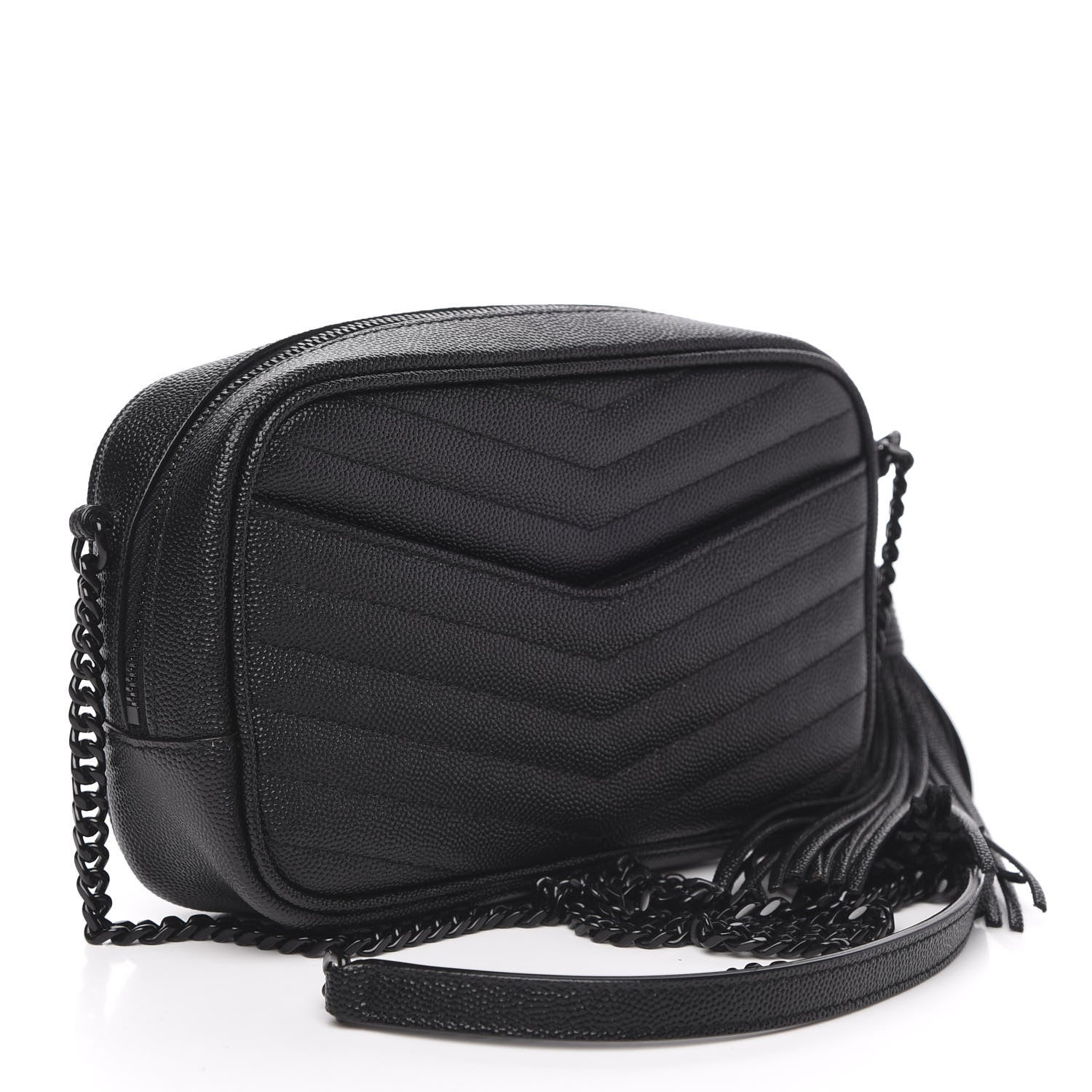 Saint Laurent Grain De Poudre Matelasse Monogram Mini Lou Camera Bag Black 3 of 11