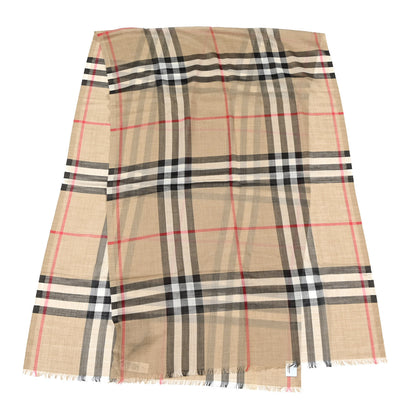 Burberry Wool Silk Gauze Giant Check Scarf Archive Beige 1 of 4