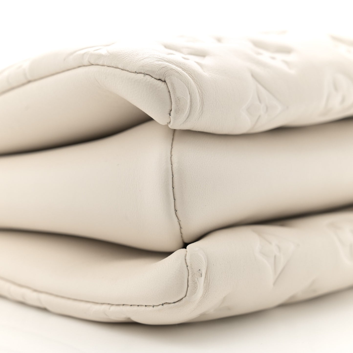 Lambskin Embossed Monogram Coussin PM Beige Cream