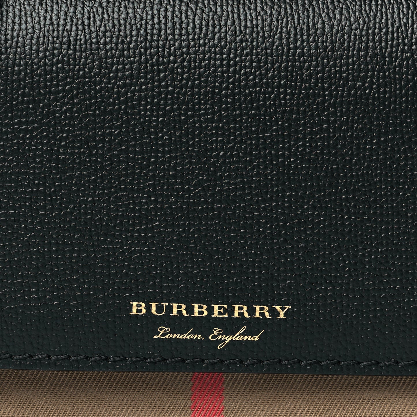 Derby Calfskin House Check Wallet On Chain Black