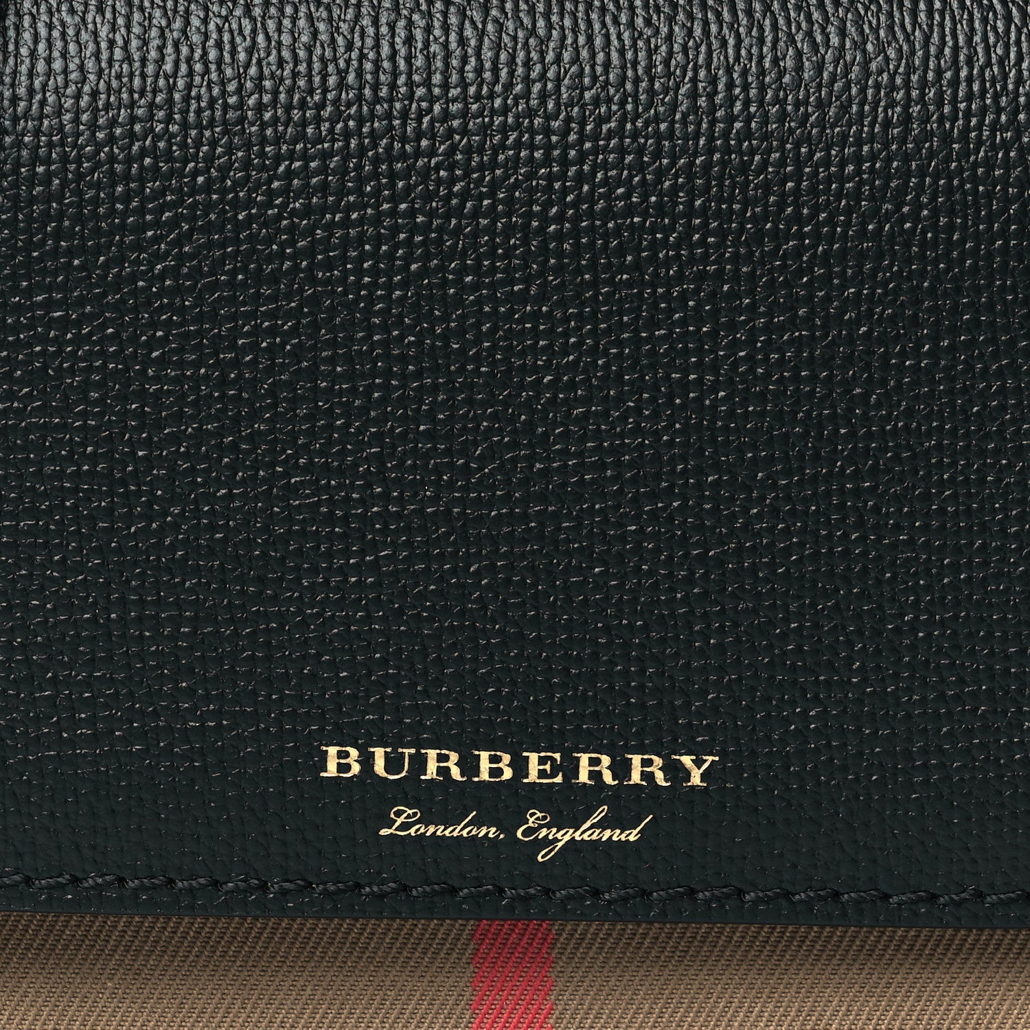 Burberry Derby Calfskin House Check Wallet On Chain Black 8 of 10