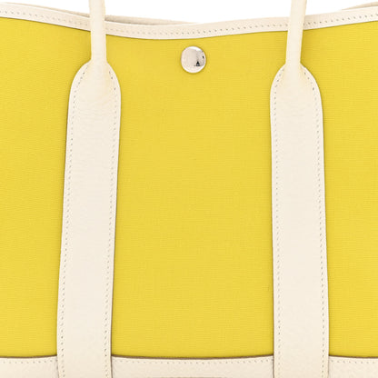 Hermes Toile Officier Vache Country Garden Party 30 TPM Lime White 8 of 11