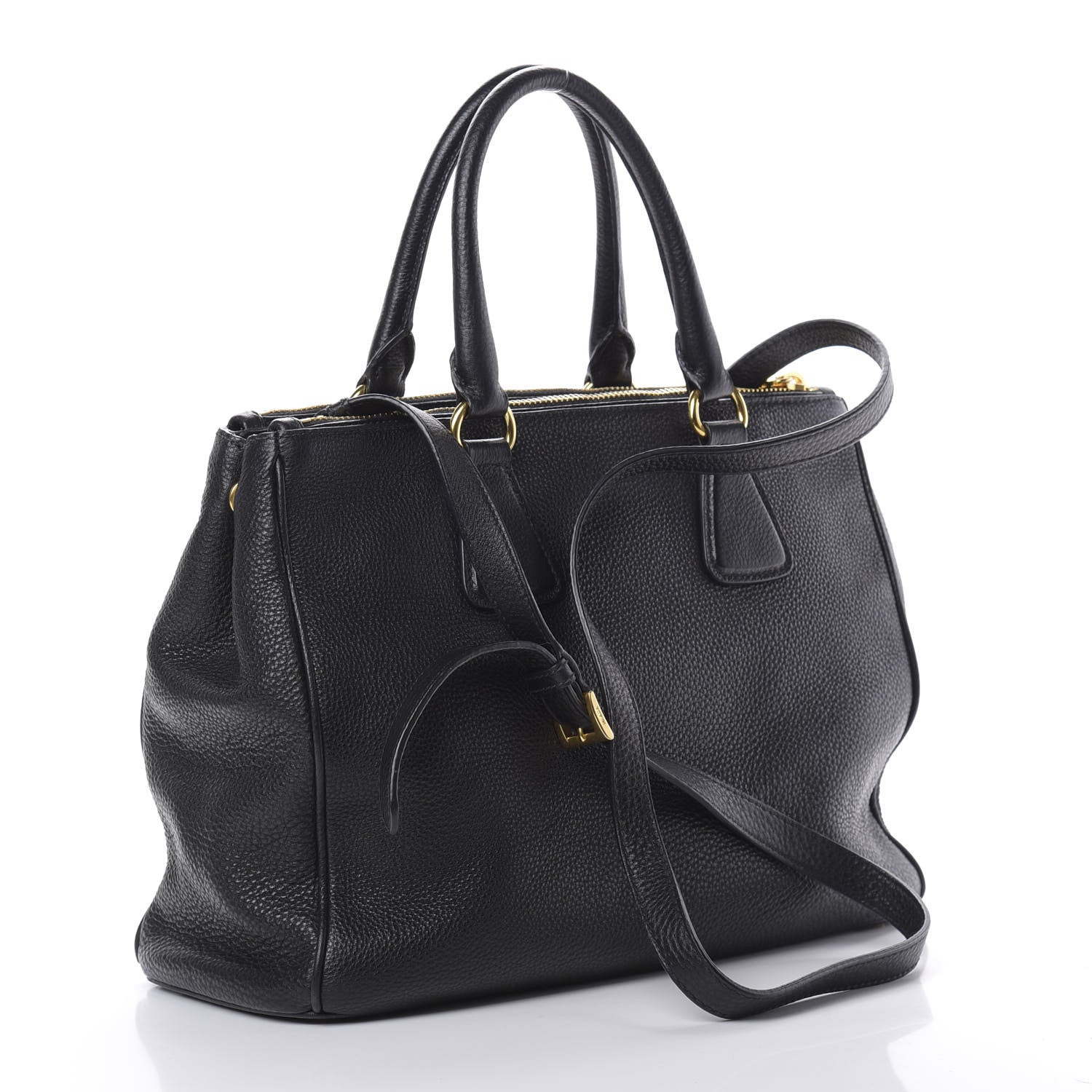 Prada Vitello Daino Tote Black 3 of 17