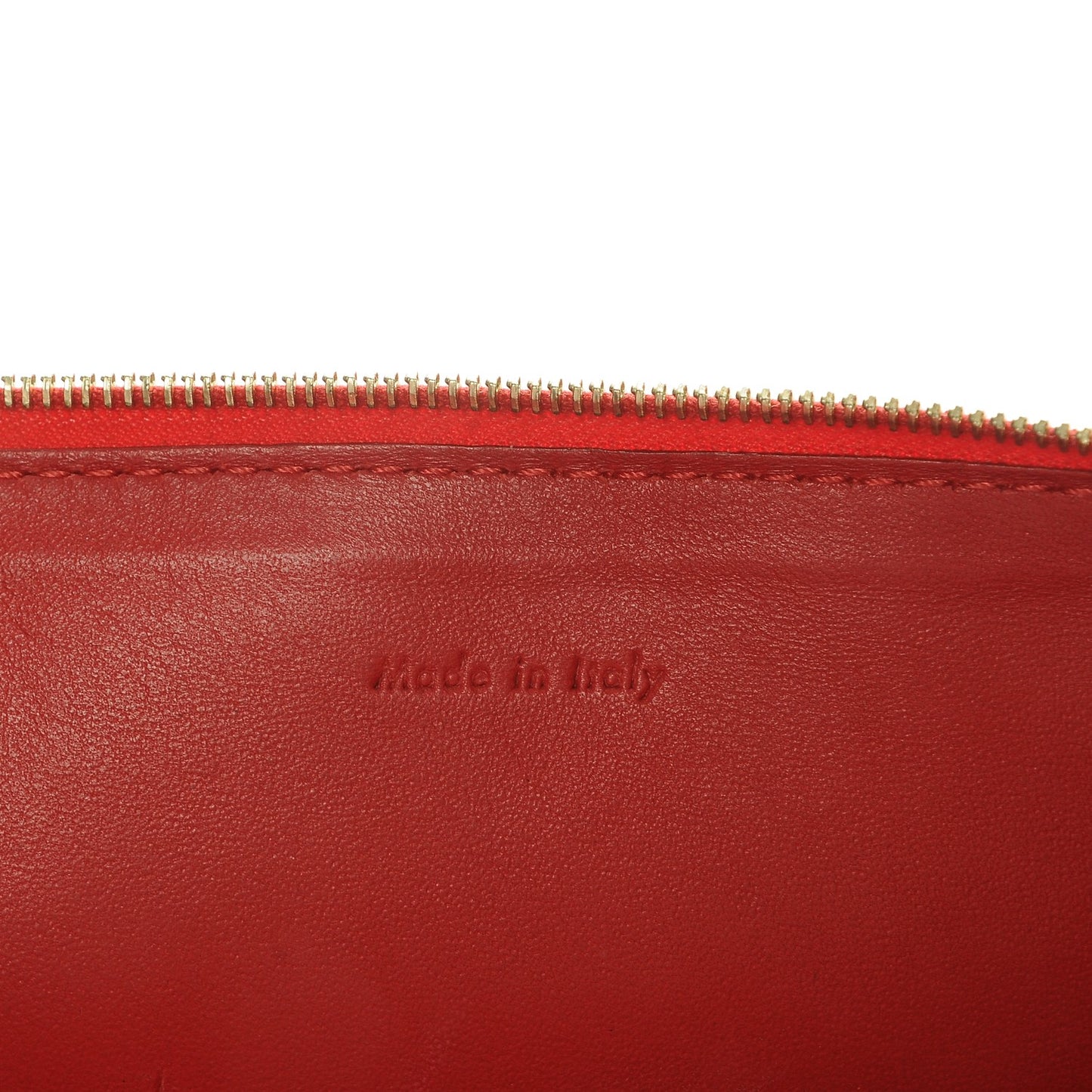 Lambskin Bi-Color Solo Clutch Pouch Raspberry Butter