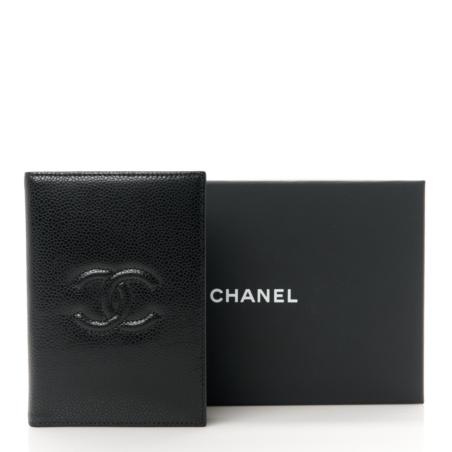 Caviar Timeless Passport Holder Black