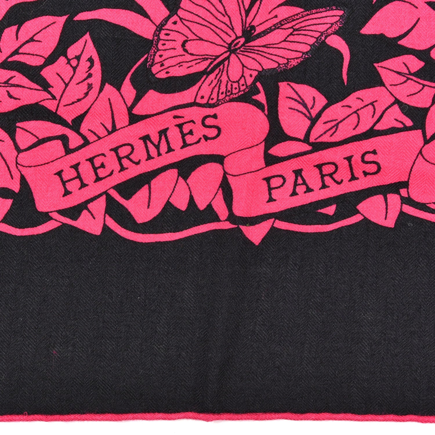 Hermes Cashmere Silk Jungle Love Tattoo Shawl 140 Black Rose Vif 3 of 6
