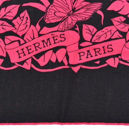 Hermes Cashmere Silk Jungle Love Tattoo Shawl 140 Black Rose Vif 3 of 6