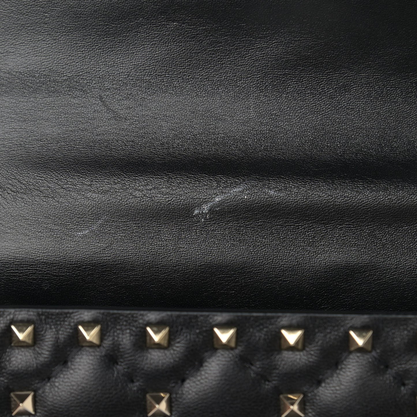 Lambskin Medium Rockstud Spike Shoulder Bag Black