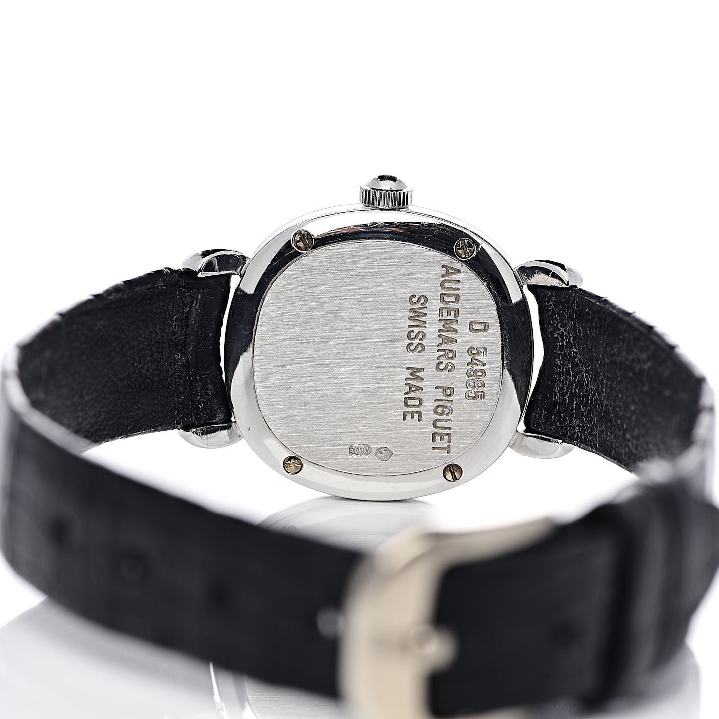 18K White Gold Alligator Diamond Bezel Mother of Pearl 20mm Manual Winding Watch