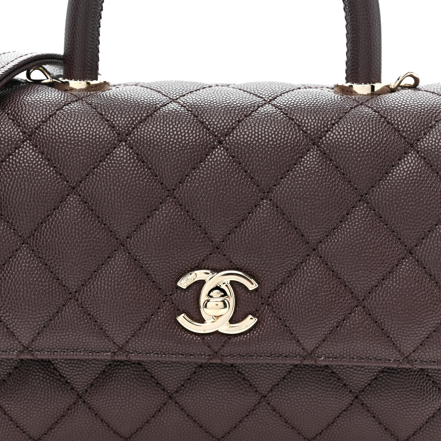 Chanel Caviar Quilted Mini Coco Handle Flap Burgundy 8 of 10