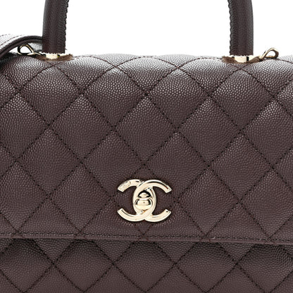 Chanel Caviar Quilted Mini Coco Handle Flap Burgundy 8 of 10