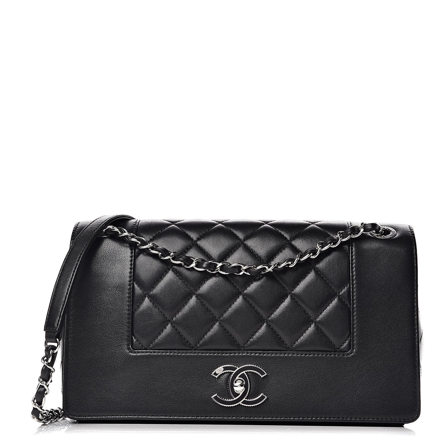 Sheepskin Quilted Vintage Mademoiselle Flap Black