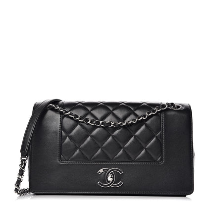 Chanel Sheepskin Quilted Vintage Mademoiselle Flap Black 1 of 10